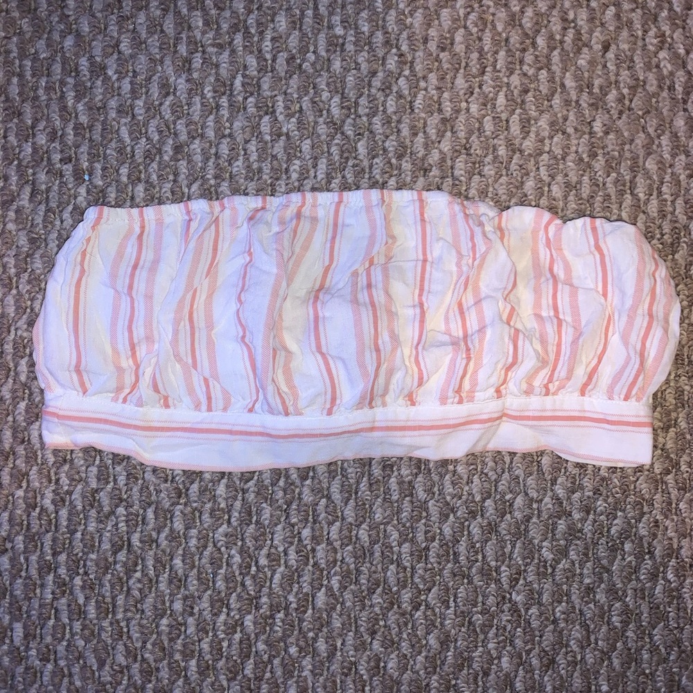 Bandeau crop top with tie in the back